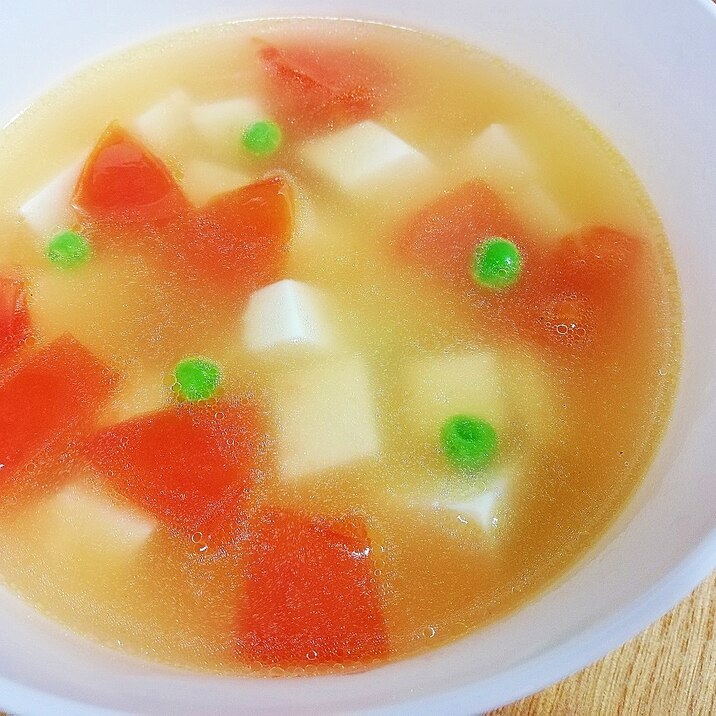 豆腐とトマトの中華スープ